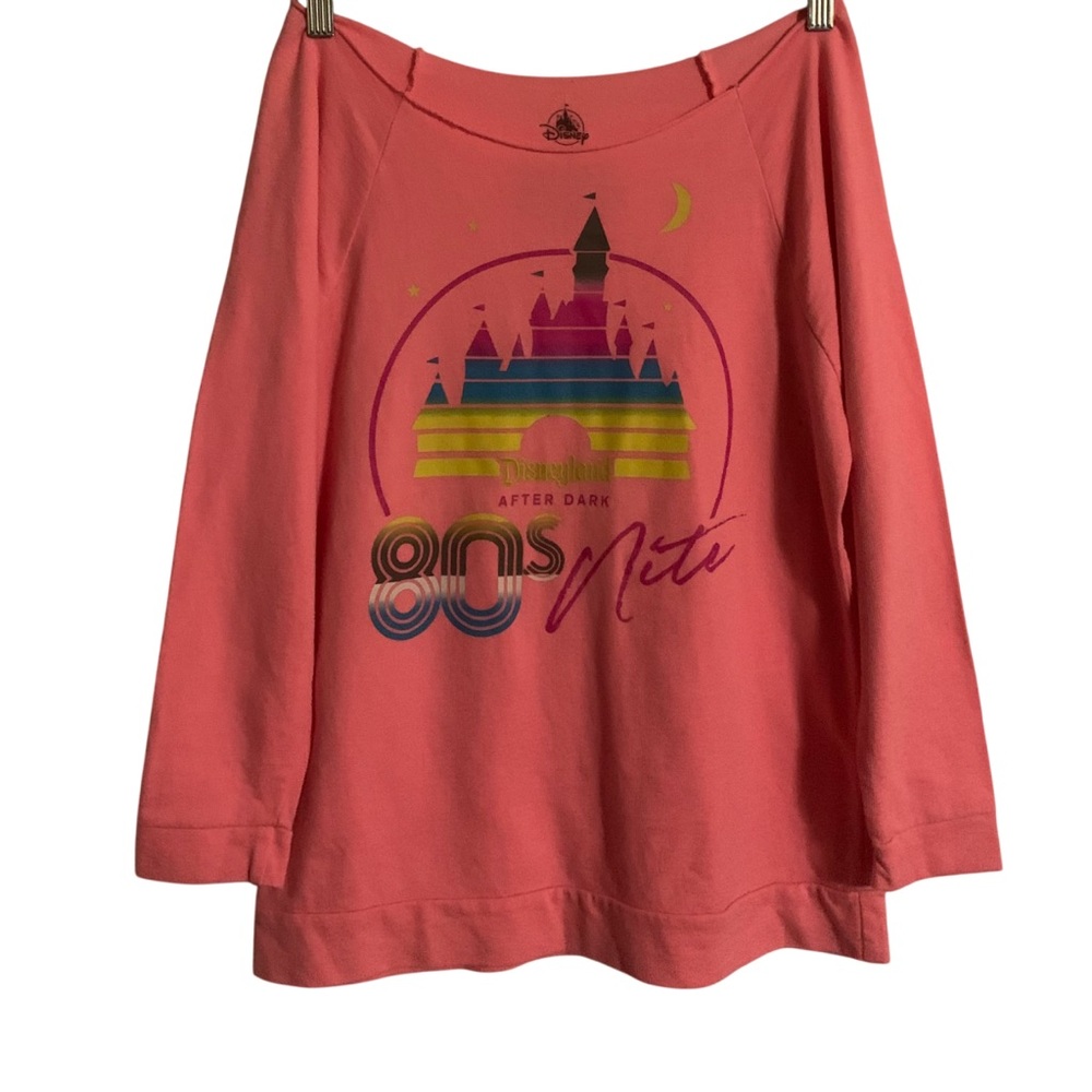 Pink Disneyland 80s Night Sweatshirt, Women’s Medium. NWOT